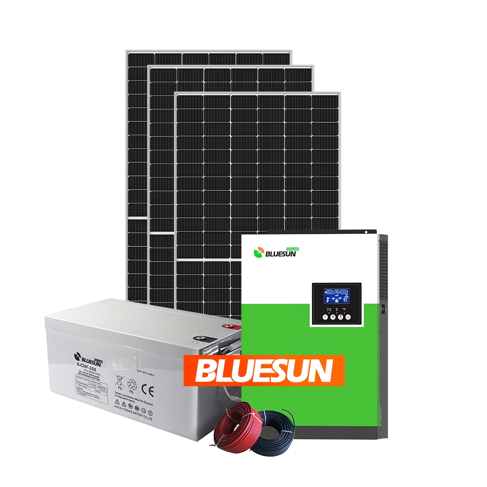 BlueSun 5KW 10KW 15KW كاملة من نظام الطاقة الشمسية الشبكة نظام البطارية الوقائي للاستخدام السكني والتجاري