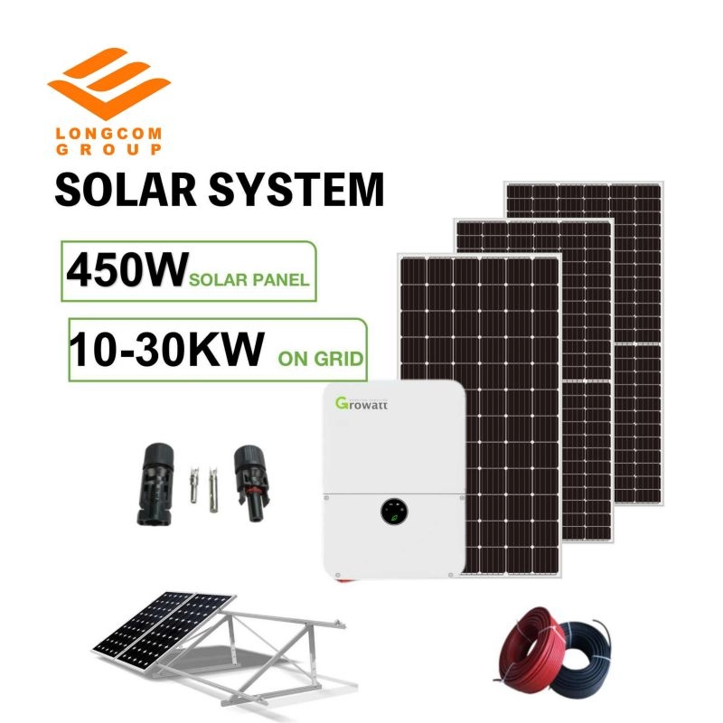 مجموعة شهادة TUV CE الطاقة الشمسية على نظام الألواح الشمسية للشبكة 10-30kw