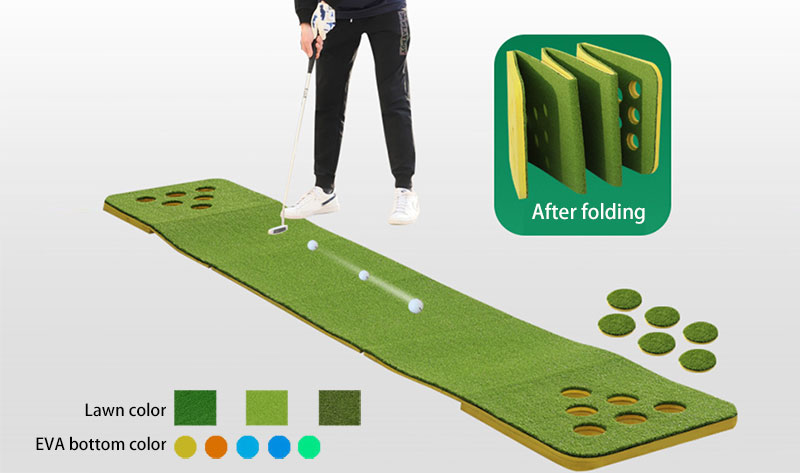 mat double putter golf practice mat