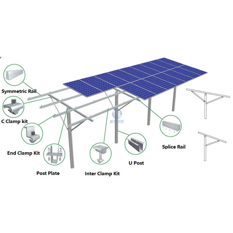 نظام دعم الهياكل الأرضية الشمسية الكهروضوئية المزدوجة