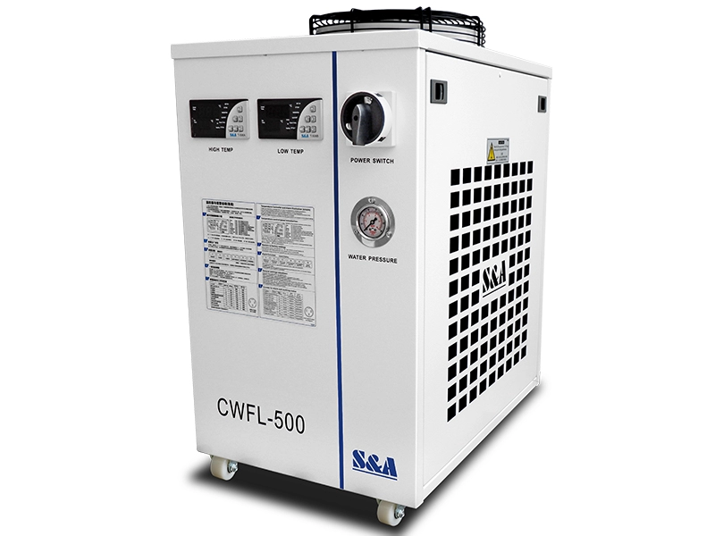 مبردات الماء ذات درجة الحرارة المزدوجة CWFL-500 لألياف الليزر بقدرة 500 وات