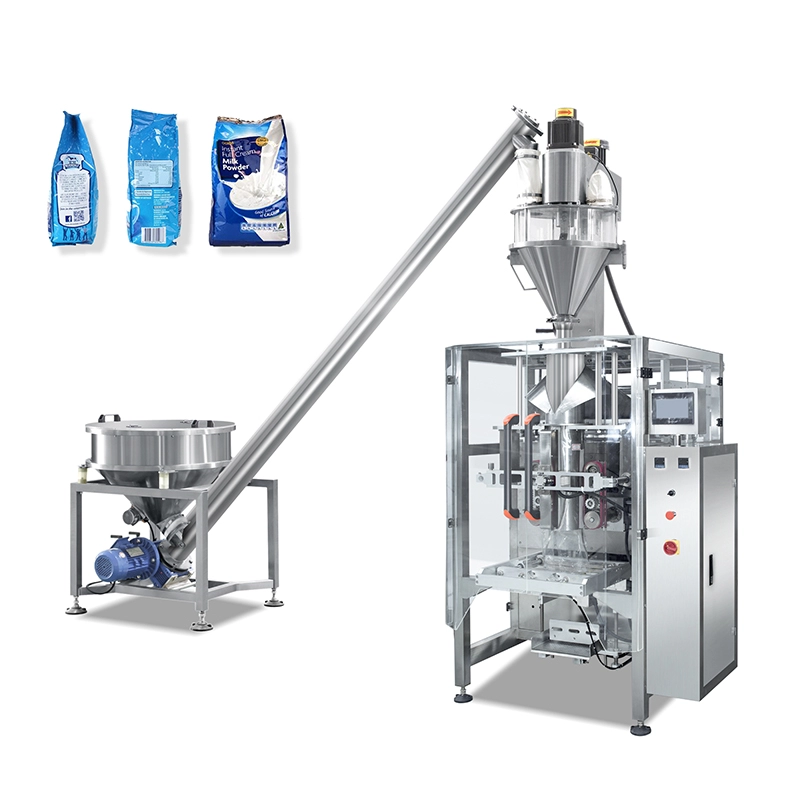 آلة تعبئة مسحوق الحليب والقهوة والشاي والحليب والتغذية الأوتوماتيكية الدورانية VFFS