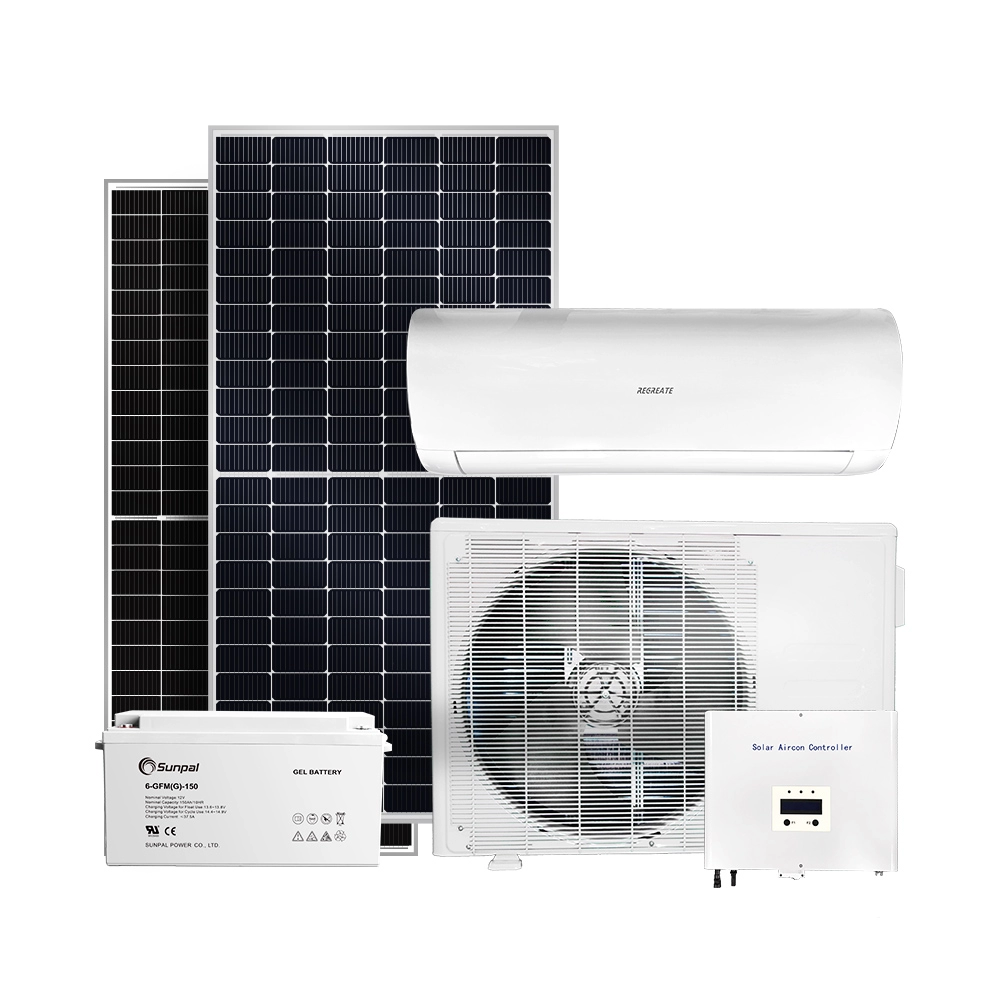 100٪ Off Grid 48v Dc تعمل بالطاقة الشمسية مكيف هواء مضخة حرارية صغيرة