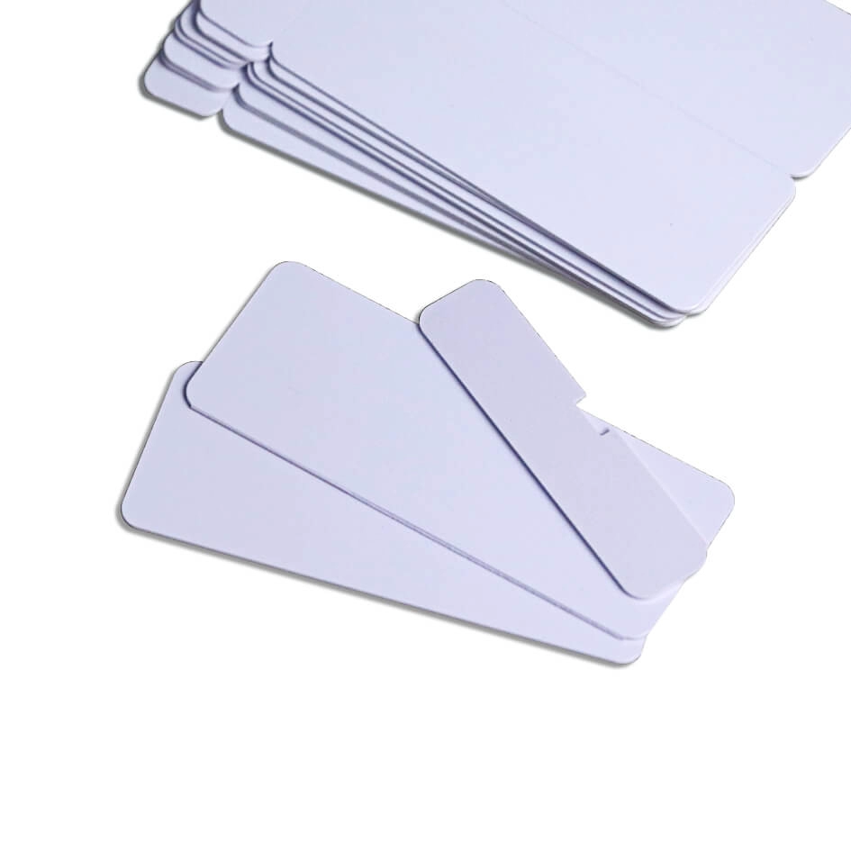 CR80 30 Mil 2-Up Key Tag PVC بطاقات بيضاء فارغة