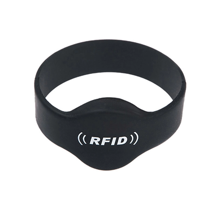 مخصص OEM RFID TK4100 سوار سيليكون أسود للأحداث