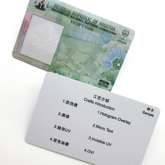 التخصيص الاختياري الأمن طباعة بطاقة هوية بلاستيكية للصور