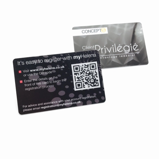 بطاقة بلاستيكية مطبوعة CMYK مع طباعة حرارية لرمز الاستجابة السريعة لإدارة العضوية