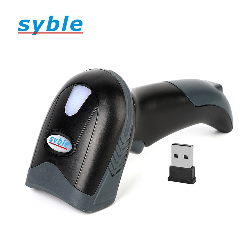 Syble ماسح الباركود اللاسلكي 1D رخيصة المحمولة الماسح الضوئي مع جهاز استقبال USB