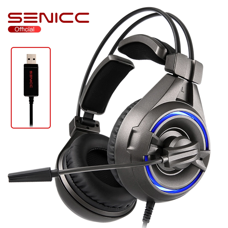 سماعة الألعاب SENICC A6 Virtual 7.1 USB مع ميكروفون LED