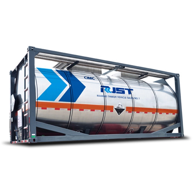 حاوية خزان الفولاذ المقاوم للصدأ 20 قدمًا - شاحنة CIMC RJST السائلة