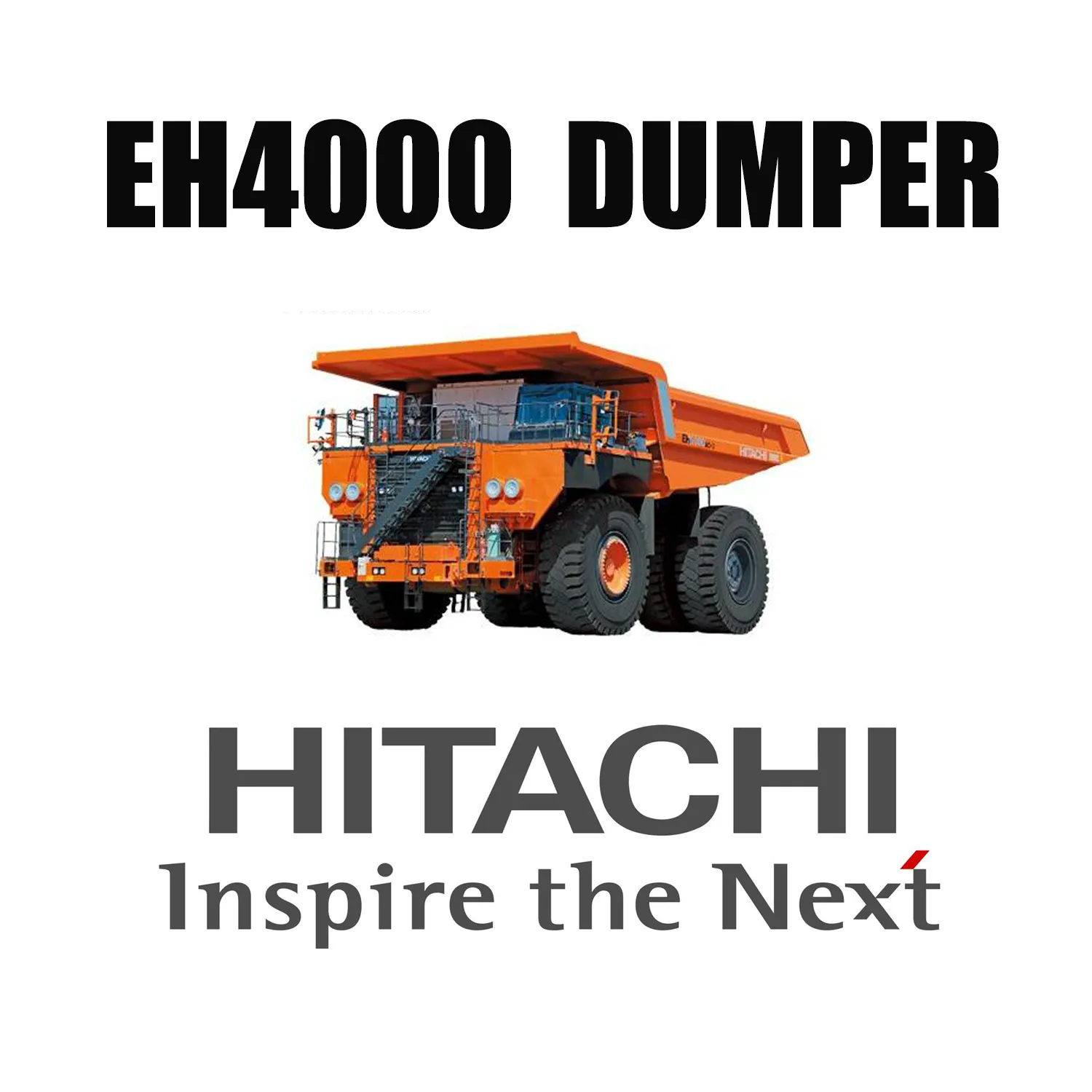 شاحنات قلابة صلبة HITACHI EH4000 مجهزة بإطارات 46 / 90R57 تعدين حفر التربة