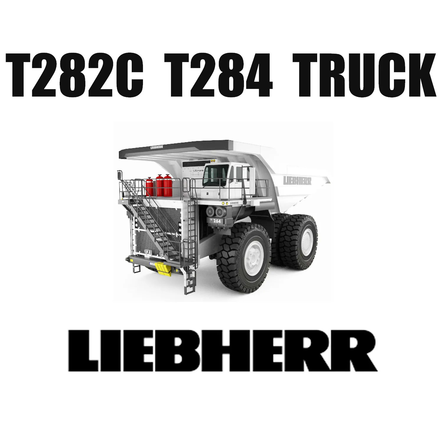 شاحنات Liebherr T282C T284 تعمل على التعدين السطحي بإطارات 59 / 80R63 Earth Mover