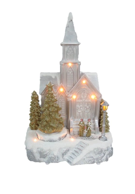 كنيسة عيد الميلاد LED مع شجرة عيد الميلاد المتحركة