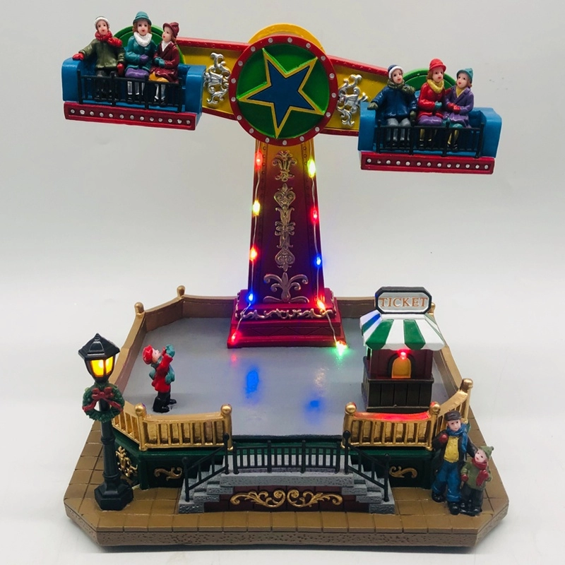 مضاءة ملعب عيد الميلاد مع الأطفال الطائرون