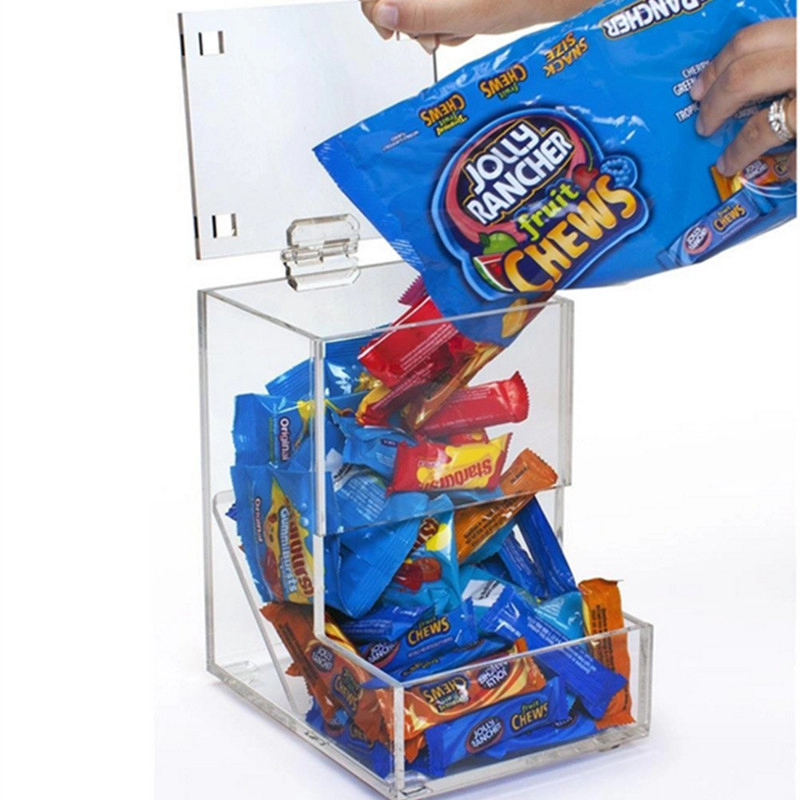 صندوق حلوى أكريليك شفاف مع غطاء
