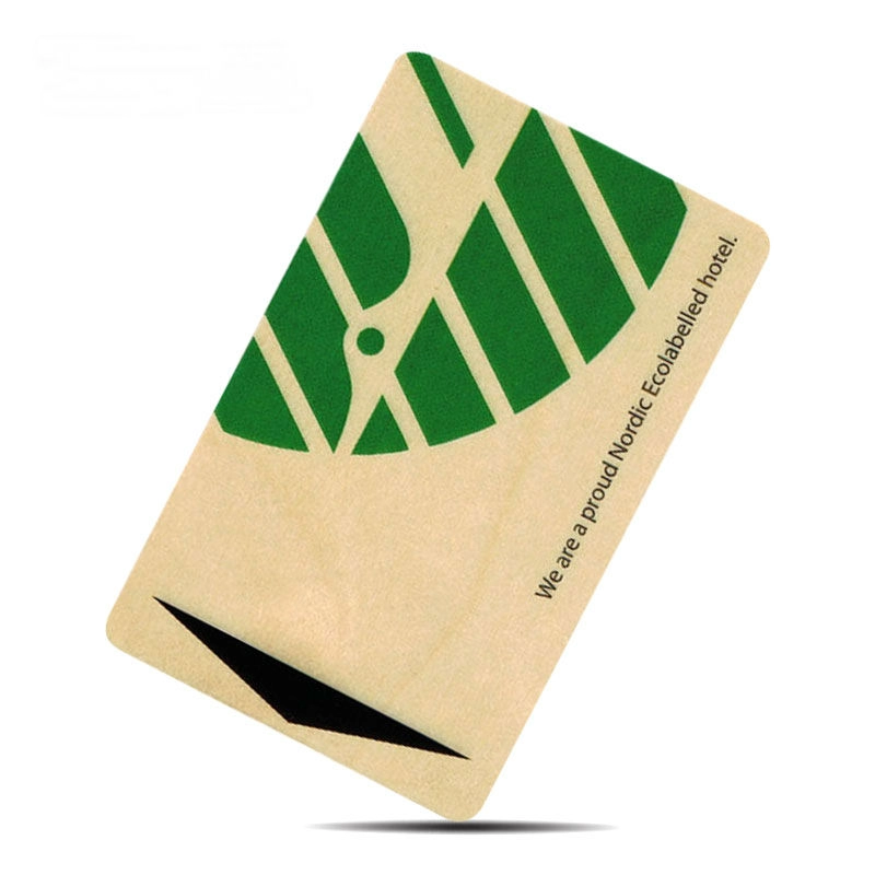 بطاقات خشبية صديقة للبيئة RFID مع سفن Mifare Plus للتحكم في الوصول إلى الفنادق الفاخرة