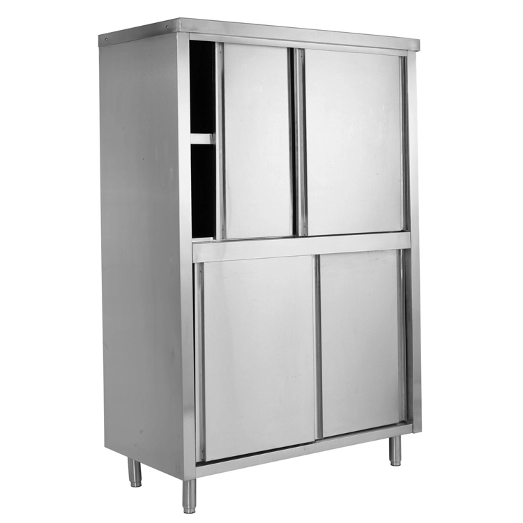 خزانة المطبخ الفولاذ المقاوم للصدأ التخزين تستقيم مع أبواب منزلقة
