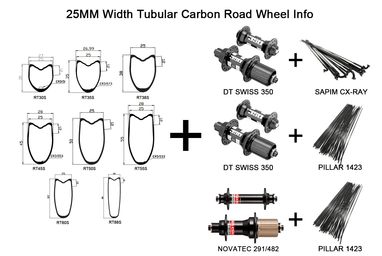 carbon tubular wheelset 700c