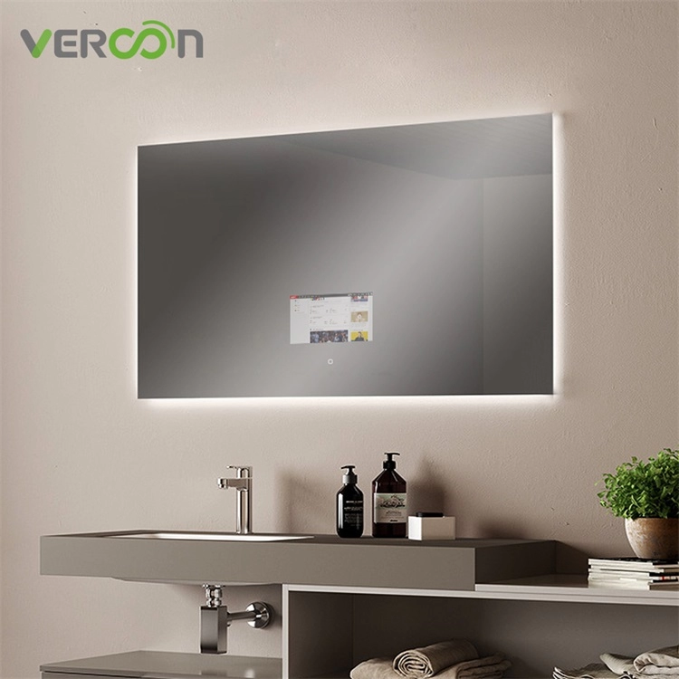 مرآة فيركون الذكية بنظام تشغيل أندرويد 11 مع شاشة تلفزيون تعمل باللمس مقاس 10.1 بوصة ومرآة حمام