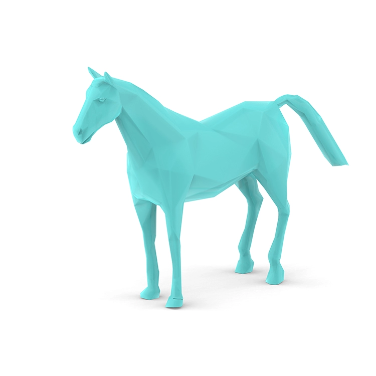 حار بيع مجردة الهندسة الألياف الزجاجية تمثال حصان