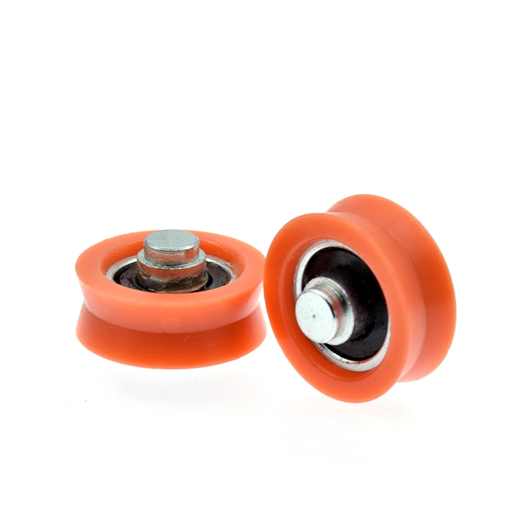 V Groove Orange Nylon Roller Bearing Wheel للأثاث 6 * 21 * 8 مم