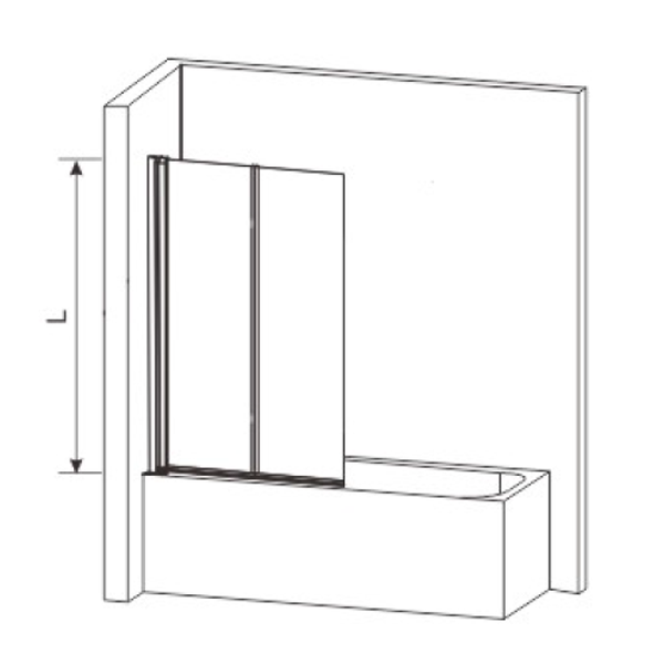 2 panel folding bath shower screen_Badewannenfaltwände_Badvouwwand_NEUNAS