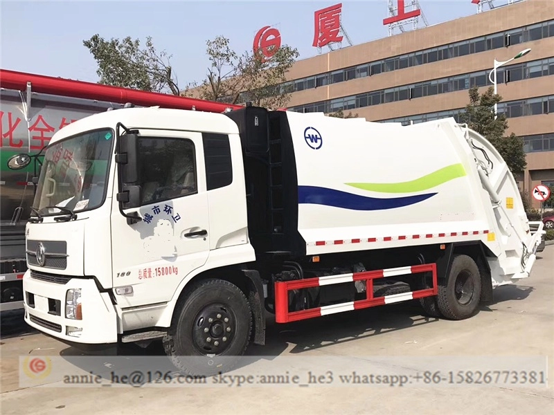 دونغ فنغ شاحنة ضغط القمامة ذاتية الإغراق 14m³