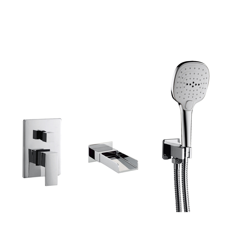 صنابير حمام مخفية باللون الأسود المطفي_Chrome_wall_mounted_brass_bathroom_bath_taps_set_Badewannenarmaturen_Badkraan_NEUNAS_11252