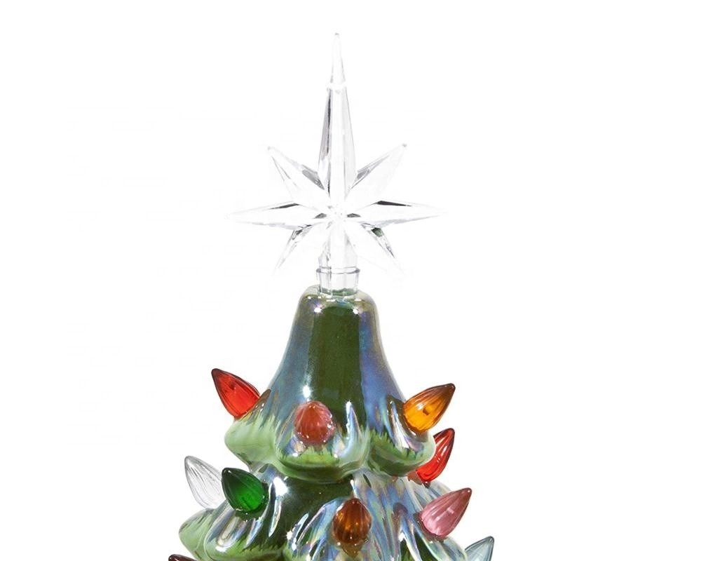 شجرة عيد الميلاد ضوء الديكور عطلة الديكور السيراميك مرسومة باليد