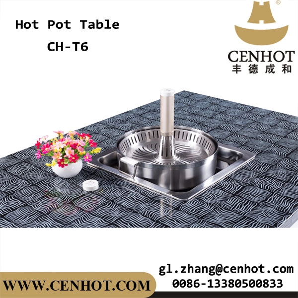 CENHOT Commercial Restaurant Hot Pot Table مع رفع وعاء ساخن
