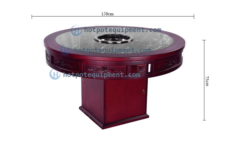 Wooden Downdraft Hot Pot Table For Restaurant Manufacturer China size - CENHOT