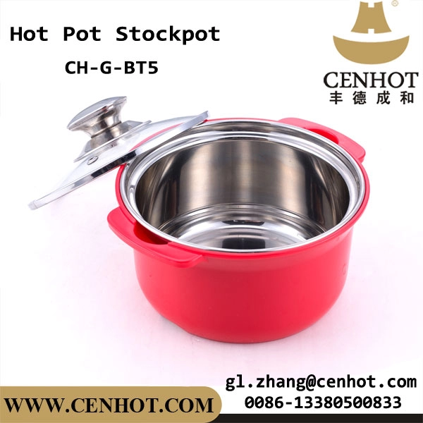 CENHOT Chinese Mini Hot-Pot Cookware Colour Stainless Steel Hotpot Set