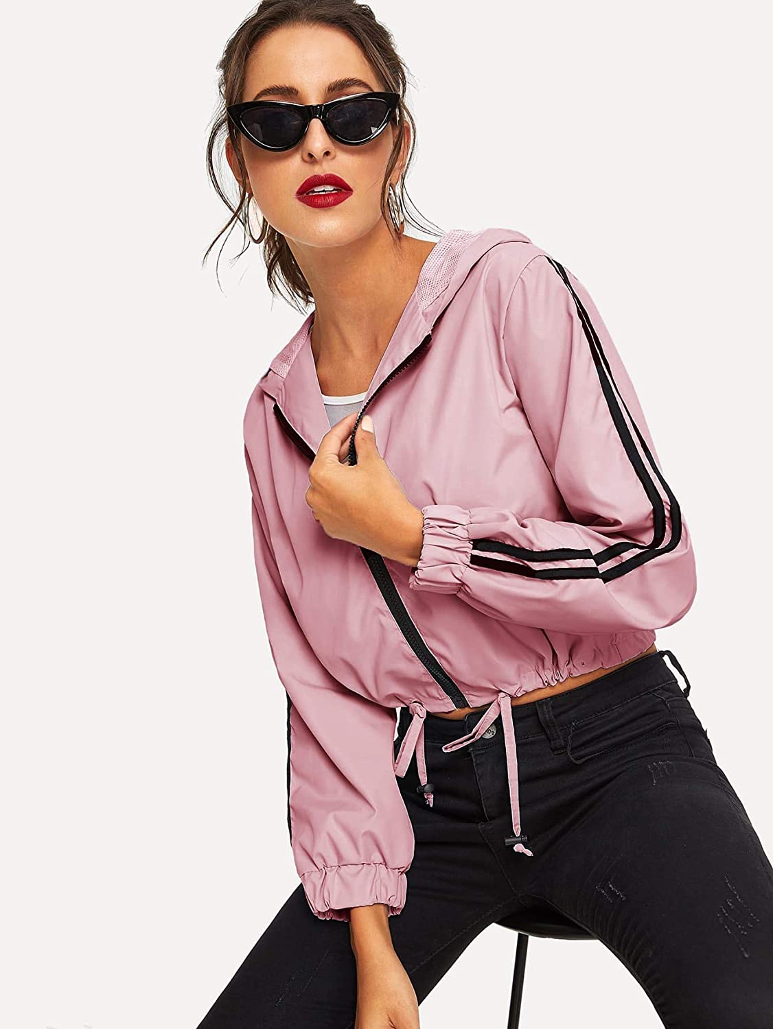 pink waterproof windbreaker