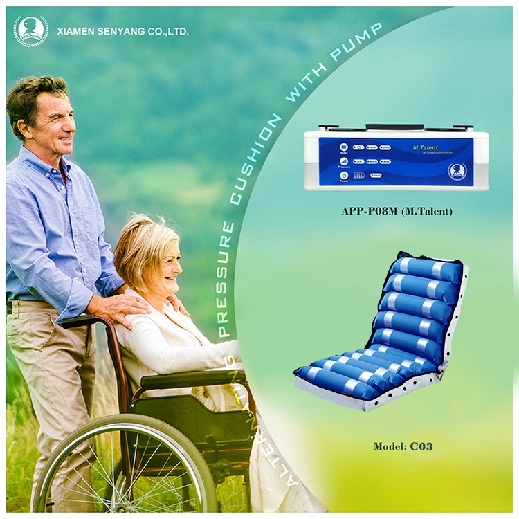 مخصص zise oem الراحة بالتناوب الضغط مكافحة قرحة الفراش الطبية نفخ وسادة مقعد كرسي متحرك وسادة الهواء