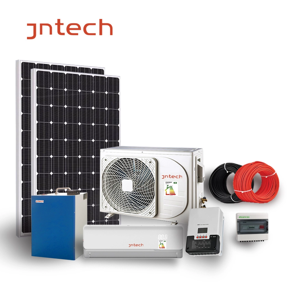 JNTECH Hybrid تعمل بالطاقة الشمسية AC + DC مكيف هواء يعمل بالطاقة الشمسية سهل التركيب
