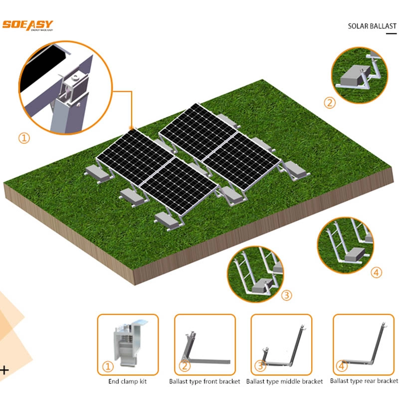 المنقول الكهروضوئية نظام تركيب سقف مسطح للطاقة الشمسية