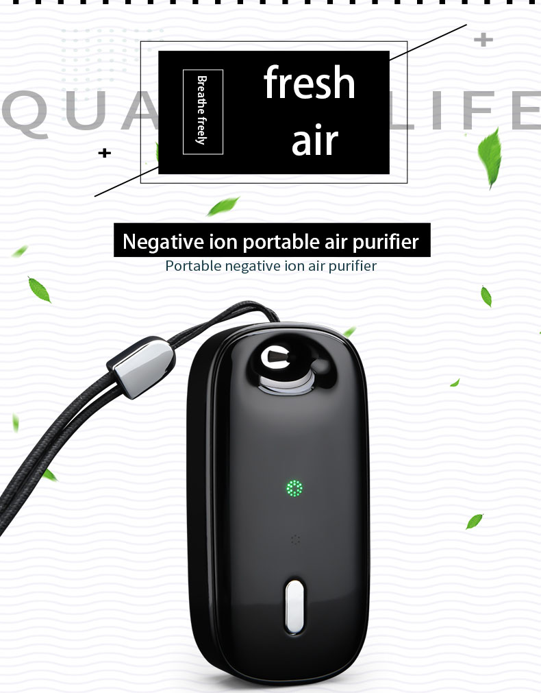 Mini negative ion portable air purifier