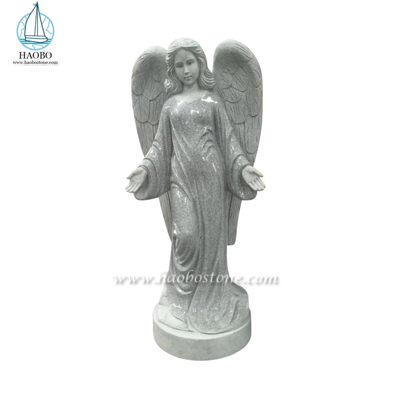 تمثال الملاك الدائمة الجرانيت الرمادي المخصص للنصب التذكاري