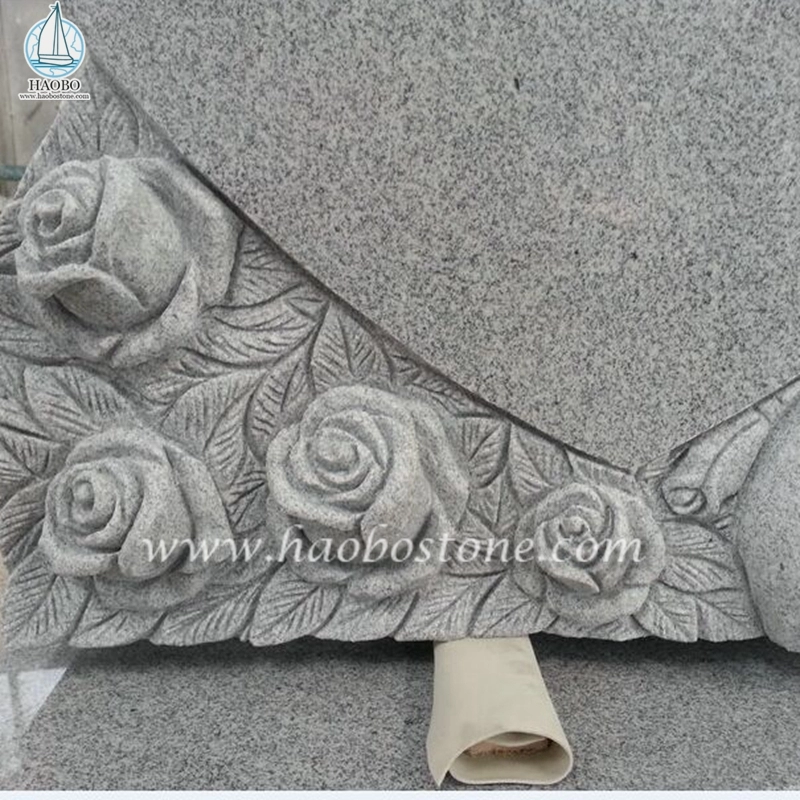 الصين الغرانيت الرمادي G633 الملاك روز منحوتة شاهد القبر