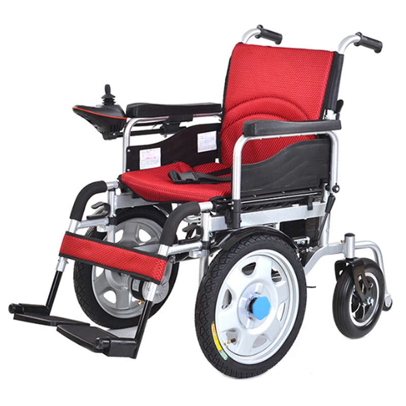 كرسي متحرك كهربائي محمول قابل للطي خفيف الوزن يعمل بالبطارية