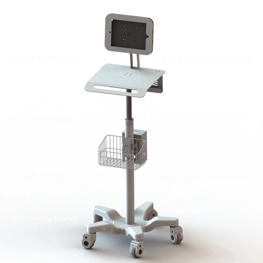 9.7 / 10.2 بوصة Ipad Telehealth Tablet Medical Cart مع قفل