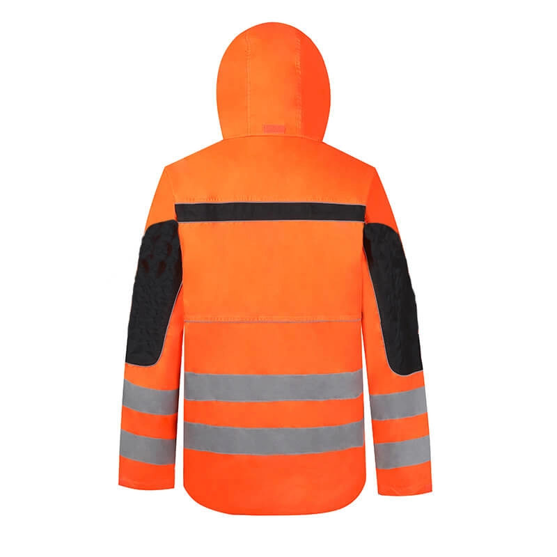 ملابس عمال رجالية عاكسة مقاومة للماء برتقالية اللون