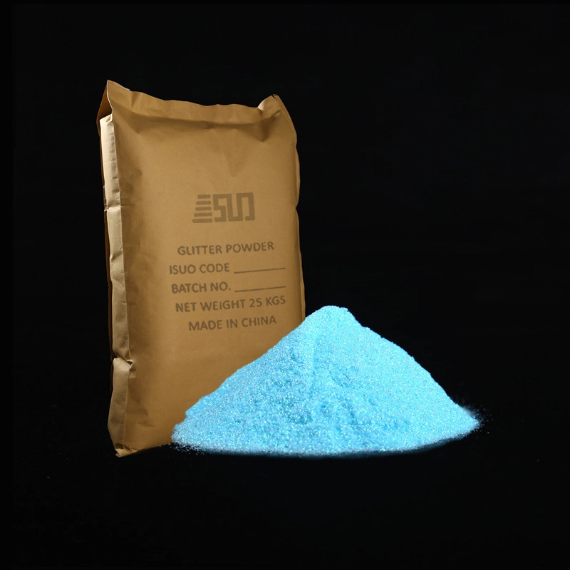 الجملة بريق الغبار الصناعي PET الأزرق قزحي الألوان