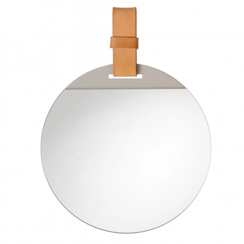 حزام مرآة مستديرة بدون إطار للتعليق على الحائط