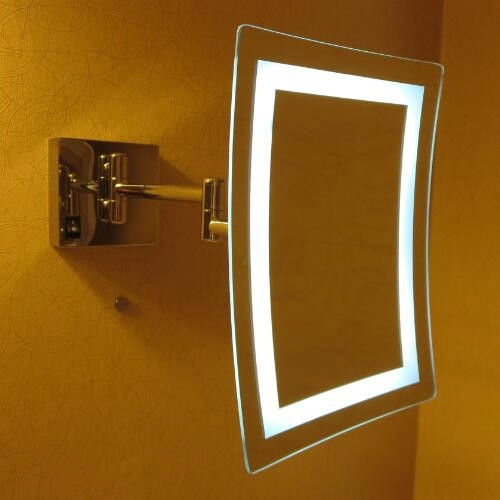 مرآة مكبرة LED مثبتة على الحائط
