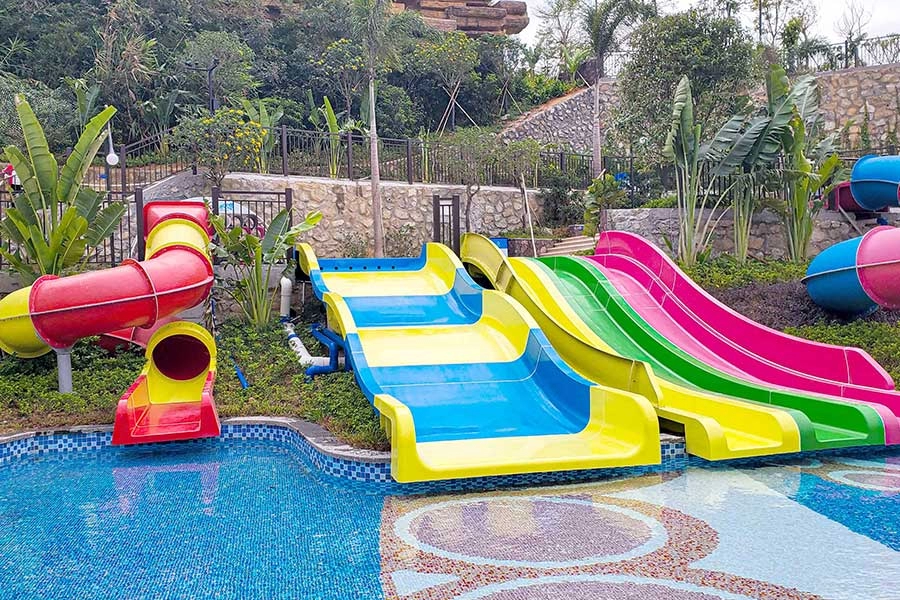 Water Park Design Hotel Amusement Kids في الهواء الطلق تجمع الشريحة المائية