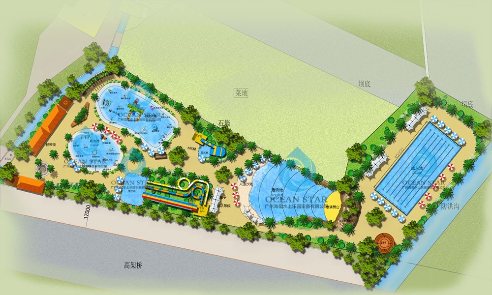 برنامج تصميم الحديقة المائية الخارجية