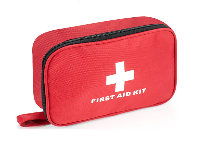 حقيبة إسعافات أولية صغيرة فارغة حمراء اللون