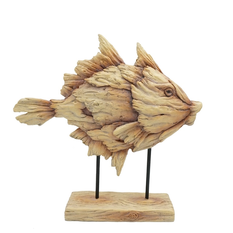 Driftwood تصميم الراتنج الأسماك النحت للديكور المنزل