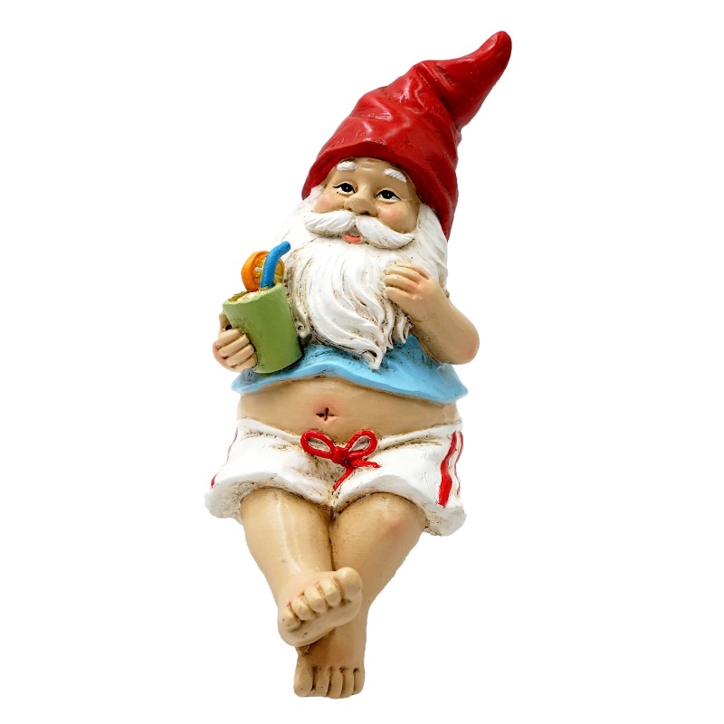 Funny gnome in swimsuit